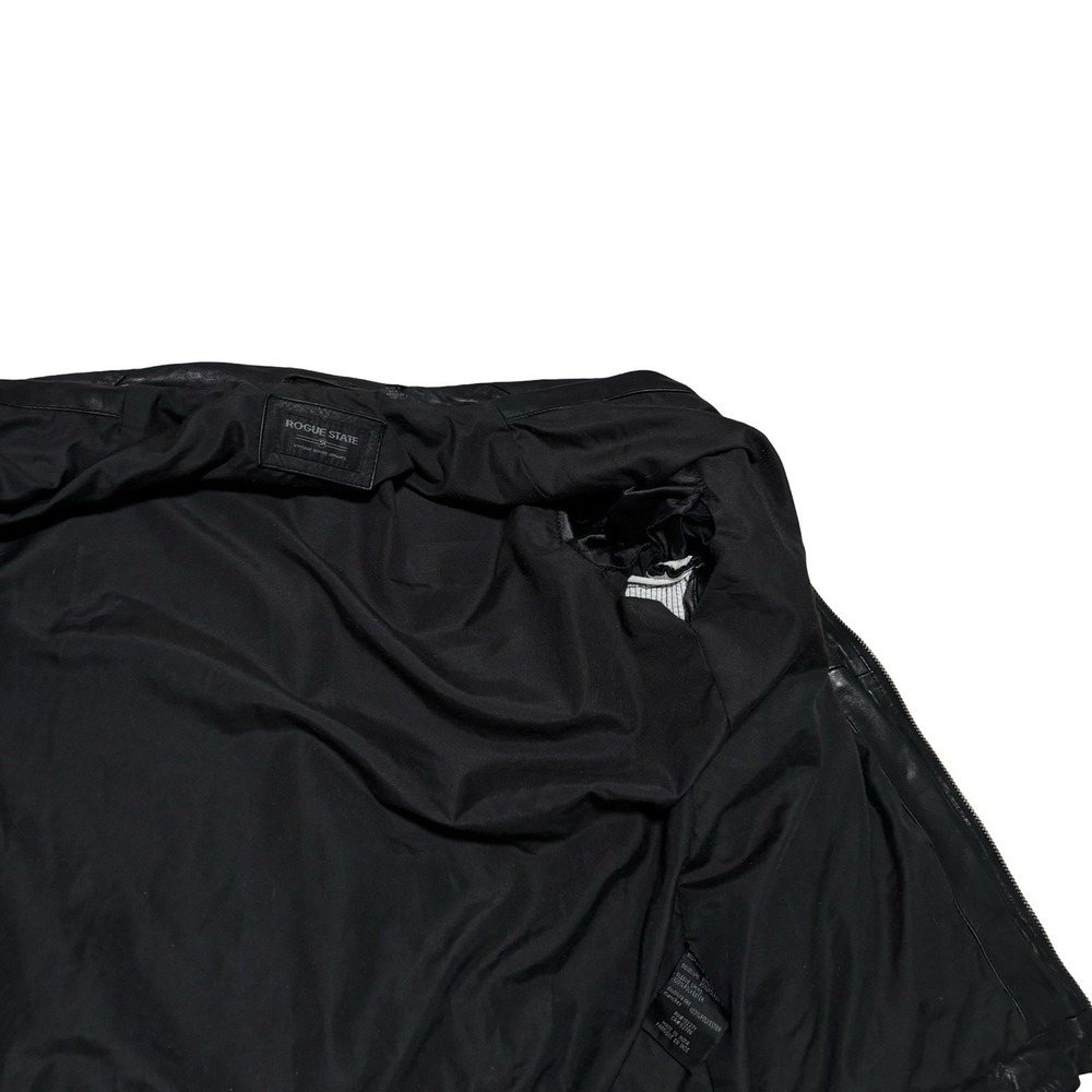 Rogue State Soft Lamb Leather Moto Biker Men Jacket Slim Small 21 x 26 *DAMAGE* - Picture 9 of 11
